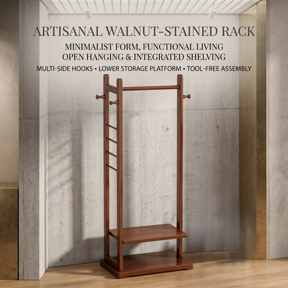Multifunctional Solid Wood Garment Clothes Rack